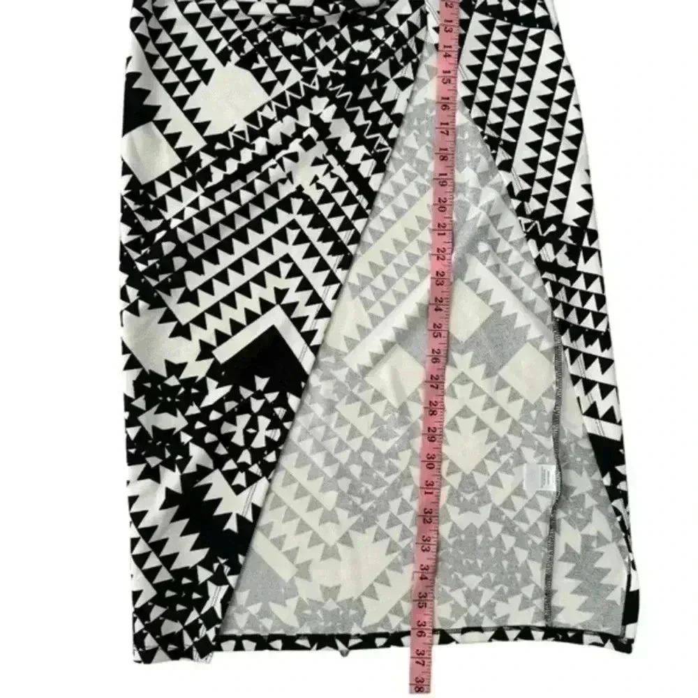 Material Girl Black/White Pull-on Size Small Long Skirt Women's Maxi Style Slit - Picture 5 of 9